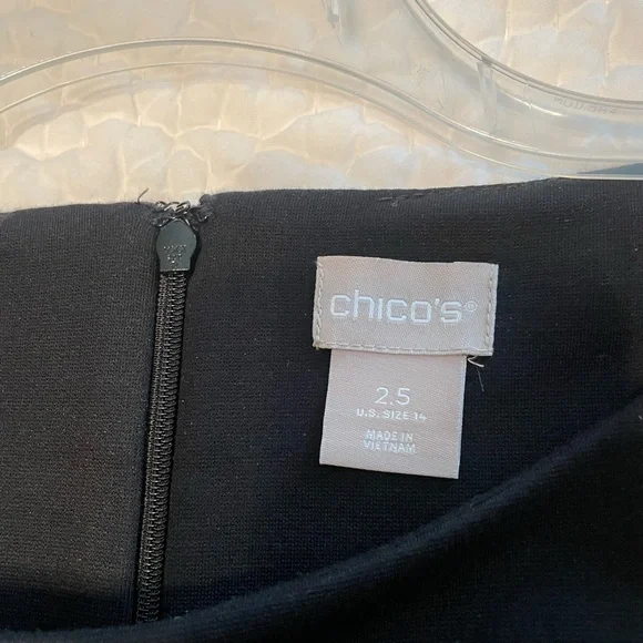 Chico's Black 3/4 Flared Sleeve Mini Dress size 24 - Picture 2 of 6